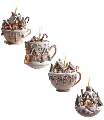Anhänger für Weihnachtsbaum 4 Stück Weihnachtsbaum Anhänger Weihnachtsanhänger Weihnachtsbaum Lustige Weihnachtskugeln (One Size)