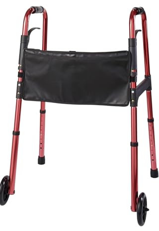 Gehgestell mit Rollen - Gehhilfe für Senioren stabil, Leicht Klappbar, Höhenverstellbar, Gehbock Ultraleicht aus Aluminium Gehwagen für Senioren