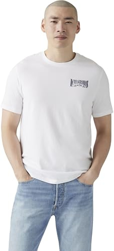 Levi's Herren T-Shirt Graphic Crewneck Tee aus Baumwolle mit Print, Weiß (Brin Music Inspired), XXL