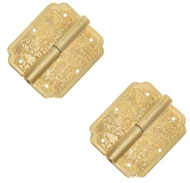 UKCOCO 2pcs Vintage Box Hinge Brass Engraving Hinges Jewelry Box for Vintage Cases Cabinet