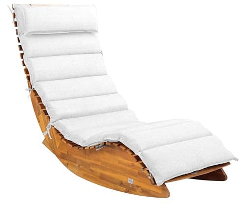 Casaria® Set Lettino Prendisole in Legno con Cuscino 195x60cm Portata 160 kg Certificato FSC® Lettini da Giardino Sdraio Pieghevole Ergonomica