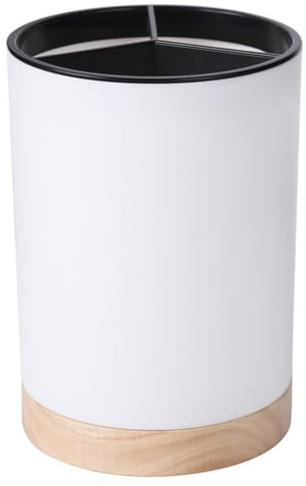 Multipurpose Kitchen Utensil Organizers with Rotating Sturdy Wood Base Large Capacity Tool Portable for Modern Homes