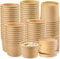 VIVAAS 100 X 8oz Disposable Soup Containers with Lids Paper Bowl Brown Kraft Takeaway Paper Soup Cups Takeaway Tubs for Hot or Cold Food Ice Cream, Dessert, Sundae, Frozen Yogurt, Deli Containers