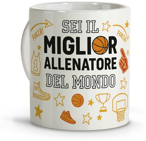 LolaPix Tazza ALLENATORE DI BASKET. Tazze Divertenti. Tazza da 330 ml ALLENATORE DI BASKET