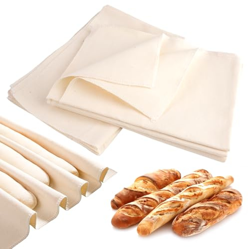 6 Pièces Linge De Boulanger, 48X36Cm Tissu De Boulanger Fermenté, Toile Lin Pour Cuisson Du Pain, Tissu De Boulanger Professionnel, Toile De Lin Pour Pâtisserie Cuisson Baguettes, Fermentation De Pâte