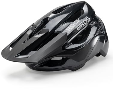 ROCKBROS Mountain Bike Helmet Lightweight - MTB Hybrid Bicycle Helmet with Adjustable Sun Visor EPS Impact Protection Ultra-lightweight Breathable for Downhill Mountain Gravel City Bike Men Women