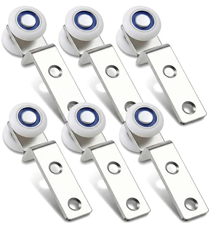 Ulluthu 6 PCS roulettes Porte Coulissante, 20mm Coude de Conduit en Métal Roulement, Bloc de Poulie de Roulement en Métal de Tuyau de Courbure pour Armoire de FenêTre de Porte Coulissante