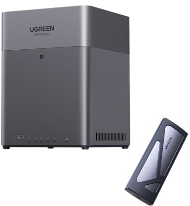 UGREEN NASync DH4300 Plus 4-Bay + M.2 NVMe Enclosure, 8GB LPDDR4X, 2.5GbE LAN, NFC One-Touch, AI Family Album, Home/Office Personal Cloud | 10Gbps Aluminum Tool-Free, USB3.2 Gen2, UASP&TRIM