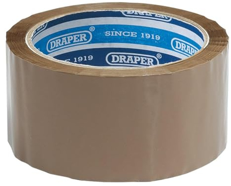 Draper 66m x 50mm Packing Tape Roll | Parcel Tape | Box Sellotape | Packaging Tape Strong | 63388