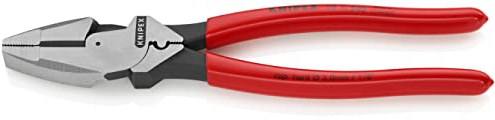 Knipex Lineman's Pliers American style black atramentized, with non-slip plastic coating 240 mm 09 11 240