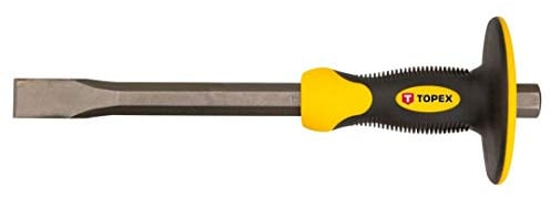 Topex Flachmeißel mit Handschutz - Handmeißel mit ergonomischer Handgriff - Handlicher, starker Meißel mit Schutz - Größen: Meißelkörpers: 19 mm - Länge: 300 mm - Meißelklinge: 25 mm