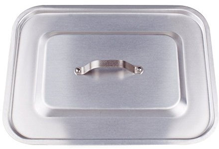 Pentole Agnelli ALMA183B70 Alluminio Professionale da 3 mm. Coperchio Piano Rettangolare con Angoli Rotondi Diametro 70 Cm, Argento, 70X45 cm