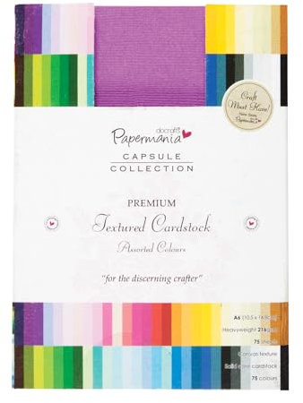 Papermania Premium Textured Solid Cardstock Pack A6 75/Pkg-Multi
