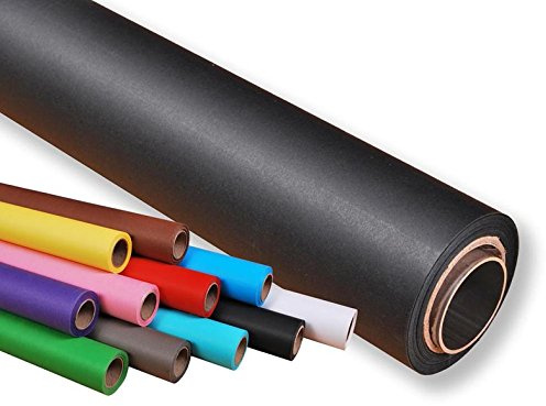 moderntex Hintergrundkarton, 10m lang x 2.72m breit schwarz 160g/m² Papierhintergrund
