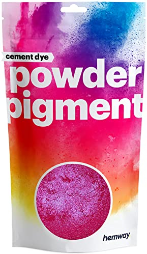 Hemway Cement Dye Powder Pigment Concrete Color Render Mortar Pointing Powdered Brick Toner Plaster - Metallic Cerise Pink - 50g / 1.75oz