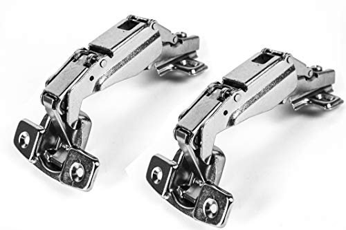 Berta, Charnières de porte d'armoire à 165 degrés à recouvrement complet Lazy Susan, à fermeture automatique dissimulée, sans cadre, Quincaillerie de Placards, avec vis d'installation (1 paire)