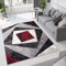 TAPISO Dream Teppich Modern Wohnzimmer Kurzflor Grau Schwarz Creme Rot Vierecke Geometrisch Meliert Schlafzimmer Esszimmer ÖKOTEX 120 x 170 cm