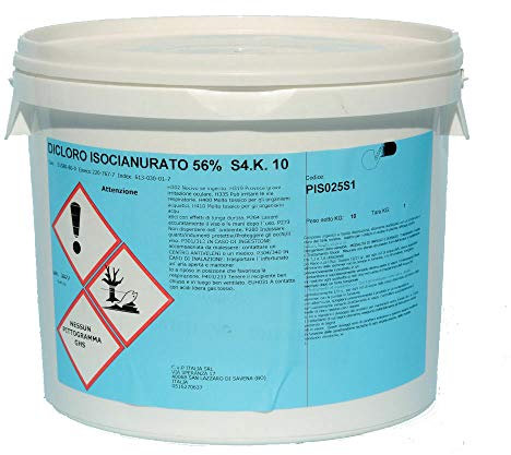 Brentag Cloro Granulare 56% | Dicloro granulare per Pulizia igiene Acqua Piscina, Secchio 5 kg