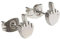 BlackAmazement 2er Set 316L Edelstahl Ohrstecker Ohrringe gestreckter Mittelfinger gehobener Finger Silber Gold Schwarz Punk Biker Damen Herren (Silber)