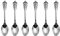 Silber Besteck-Set Barock, Antik Look, aus 18/10 Edelstahl Spiegelpolierte, ideal für Haus, Küche, Restaurant, Hochzeit, Partys, Nachmittagstee, Dessertlöffel 6-teiliges, Länge 18cm