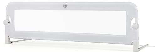 GOPLUS Bettgitter, Klappbarer & Tragbarer Bettschutzgitter für Babys unter 3 Jahren, Babybettgitter für die Reise und unterwegs, Gitter, Rausfallschutz für Kinderbett und Dopelbett (150 x 42 cm, Weiß)