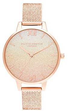 Olivia Burton Montre Analogique à Quartz pour Femme Collection Under The Sea avec Bracelet Milanais en Acier Inoxydable Couleur Or Rose - OB16US58