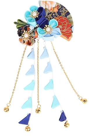 FRCOLOR Japanische Haarnadel Lange Quaste Haarspange Klassische Haarspange Haarspange für Kimono Hanfu Yukata Haarschmuck Blau