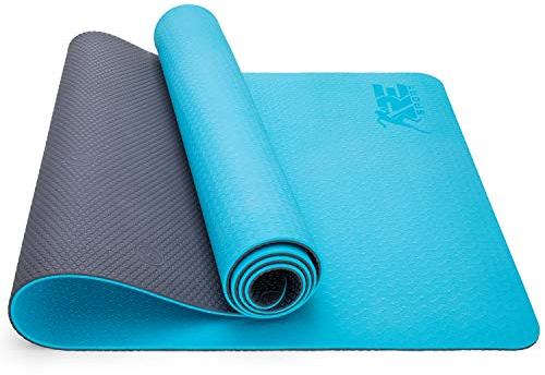 RE:SPORT Esterilla de Yoga, Pilates Antideslizante | Colchoneta de Gimnasia | Alfombrilla de Fitness y Deporte con Correa | 183 x 61 cm x 0,6 cm