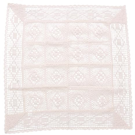 VALICLUD 60X60cm Gehäkelte Tischdecke Baumwollspitze Tischsets Boho Gewebte Tischdecke Tischläufer Dekorative Makramee Spitze Tischdecke Hochzeit Esstisch Dekor