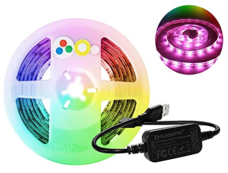 GLEDOPTO ZigBee 3.0 DC5V USB LED RGBCCT 2m IP65 Licht mit Mini Controller Set Smart APP Voice RF Fernbedienung Kompatibel mit Amazon Echo Plus Tuya Smart Life SmartThings