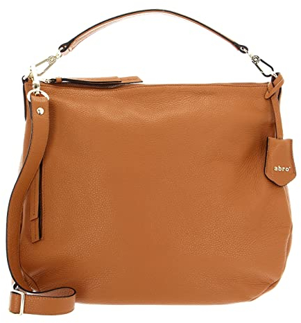 Abro Leder Schultertasche Umhängetasche Leather Adria Hobo Bag Juna Cuoio braun