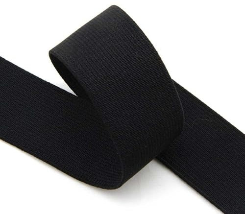 NTS-Nähtechnik 3m Gummiband | elastische Gummilitze | Starke Zugkraft | schwarz, 30mm