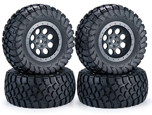 Runup 4 STÜCKE RC Auto Gummireifen Felgensatz Geländereifen 107 * 46 MM für 1/10 Short Course Truck Slash VKAR 10SC HPI