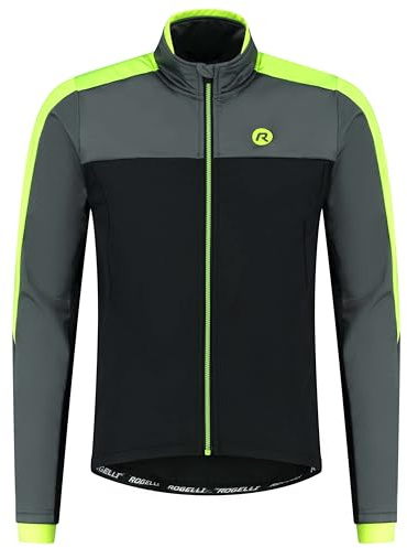 Rogelli Freeze Fahrradjacke Herren - Rennradjacke - Schwarz/Grau/Fluor - Größe 2XL