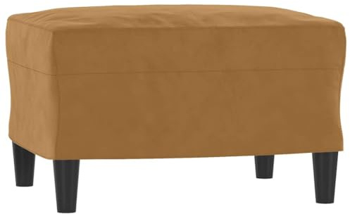 vidaXL Fußhocker, Sitzhocker Sitzbank mit Holzrahmen, Polsterhocker Hocker für Wohnzimmer, Fußbank Fußstütze Fußablage, Modern, Braun Samt
