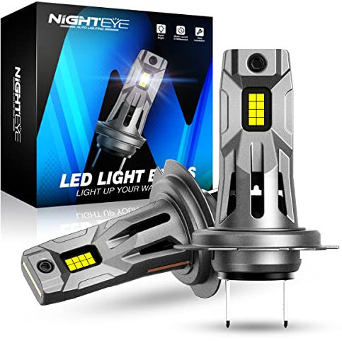 NIGHTEYE H7 LED Headlight Bulb, 60W 12000LM Conversion Kit, 6500K Cool White, Pack of 2, S5 Series