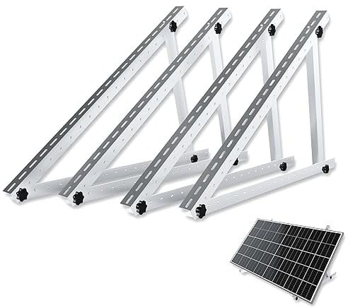 Balkonkraftwerk Halterung Solarhalterung 114cm für Geländer Balkon PV Modul Aufständerung 45 Zoll verstellbar Winkel 0-90 Grad (4 Stück - 2 Module - Dach/Freistehend)