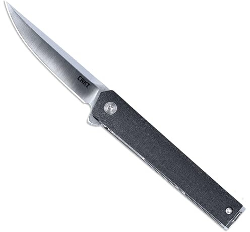 CRKT CEO Taschenmesser klappbar: Ordner mit Linerverriegelung, Drop Point Satinklinge, verstärkter Nylongriff mit Taschenclip 7095KX