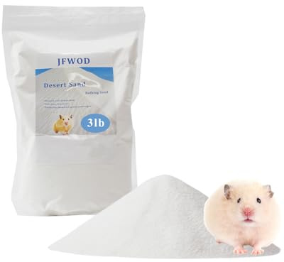 JFWOD Hamster Bath Sand, 3lb Dust Free Desert Sand or Potty Litter Sand for Hamster Chinchillas Gerbil Syrian Mice Small Animals