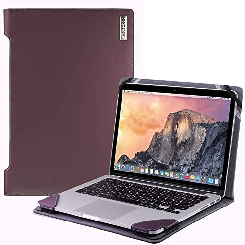 Broonel - Serie de perfiles - Estuche para De Cuero Morado - Compatible con La HP Chromebook X360 14 Convertible 2-in-1 Touchscreen Ordenador Portátil