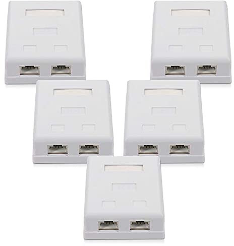 Uinfhyknd RJ45 Network Plug - Mounted Double Shielded Wall Plug with CAT6A Ethernet LAN Cable Port for Network Cable