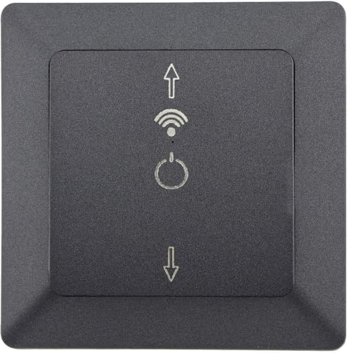 ChiliTec Interruptor de persiana enrollable Wifi, control de persianas, empotrable, 250 V, control del motor hasta 300 W, para persianas, toldos, protección solar, antracita