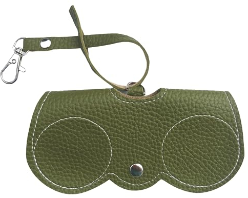 Nounex21 - Premium Sonnenbrillen Schutzetui, tragbares Brillenetui, modischer Sonnenbrillen-Halter, weiches PU-Leder, 12 Farben (Khaki)