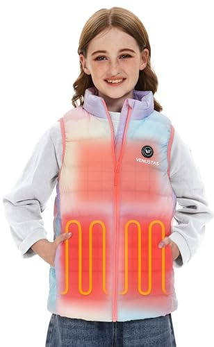 Venustas Kids Heated Vest with Battery Pack, Girls Lightweight Electric Heated Vest