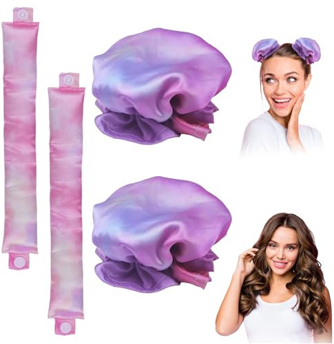 4 Stück Lockenwickler Locken Ohne Hitze Wave Formers Lockenwickler über Nacht Weiche Und bequeme Schlaf Heatless Curls Band Lockenstyler Ohne Hitze DIY-Frisurenset für langes mittleres Haar