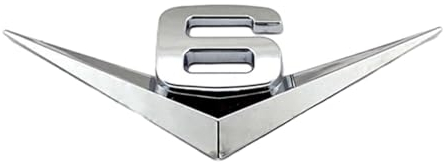 VUIUYOIES Accesorios Elegantes para Coche, Emblema, Insignia, Pegatina para Coches geniales, Accesorios duraderos de aleación de Zinc para Emblema Adhesivo para Coche, V6: Plata