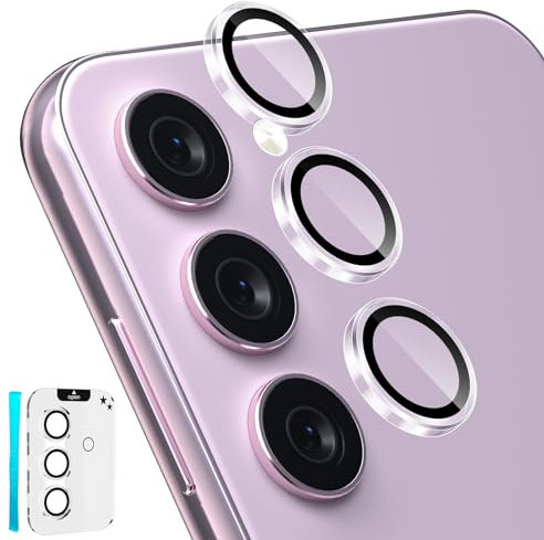 CloudValley [3 Pcs for Samsung Galaxy S24 / S23 Plus Camera Lens Protector, 9H Tempered Glass Individual Lens Screen Protective Ring for S24 / S23+ 5G, Clear