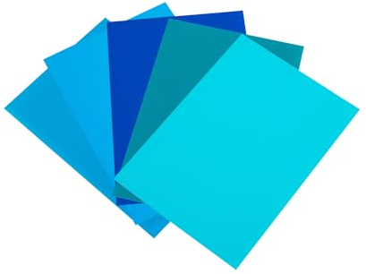 Hilltop 5 x A4 Transferfolie, Textilfolie zum Aufbügeln auf Textilien - perfekt zum Plottern, Folien:Blue Mix