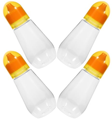 Luxshiny Bouteilles De Miel Transparentes – 4 Récipients Rechargeables Pour Bouteilles De Miel Avec Couvercle Pots De Sirop Vides À Presser D'une Capacité De 250 G Pour Le Miel Le Sirop La
