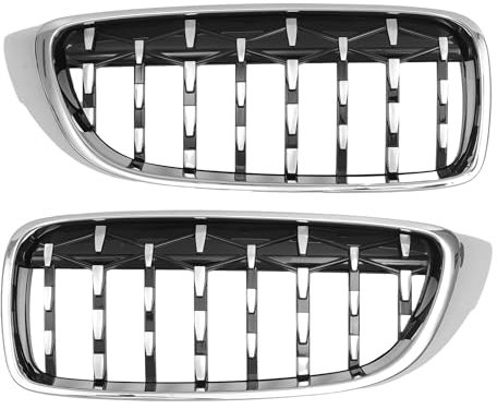 QUARKZMAN Frontstoßstangen-Kühlergrill für BMW 4er Serie 13-20 links und rechts 1 Paar Silberton